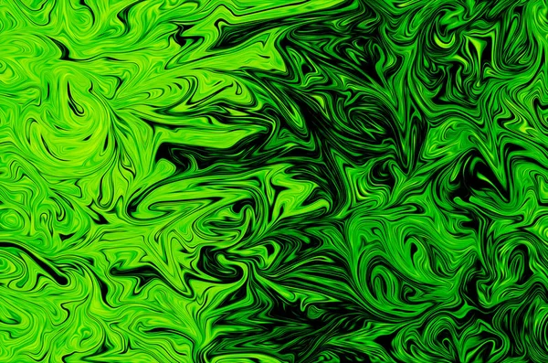 Modelo Abstracto Licuado Con Forma Arte Color Verde Negro Gráficos — Foto de Stock