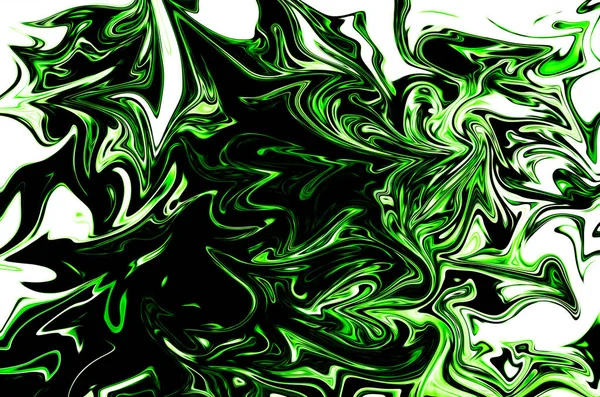 Liquidez Modèle Abstrait Avec Forme Art Couleur Graphique Verte Noire — Photo