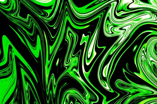 Liquidez Modèle Abstrait Avec Forme Art Couleur Graphique Verte Noire — Photo