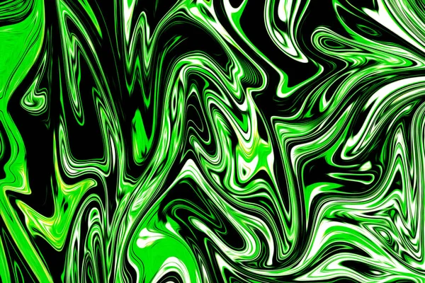 Liquify Abstract Pattern Ufo Green Black Graphics Color Art Form — Stock Photo, Image