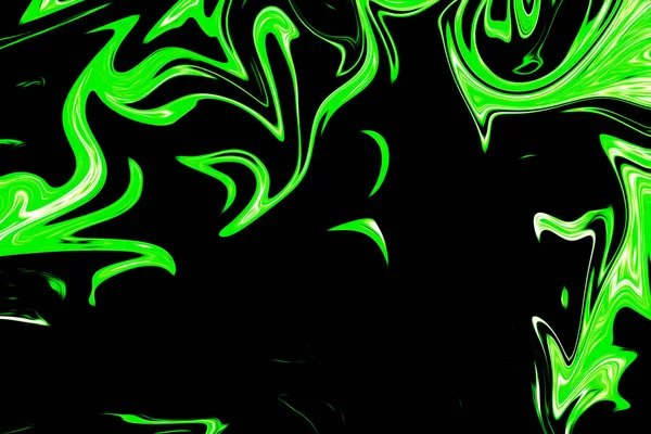 Liquify Abstract Pattern Ufo Green Black Graphics Color Art Form — Stock Photo, Image