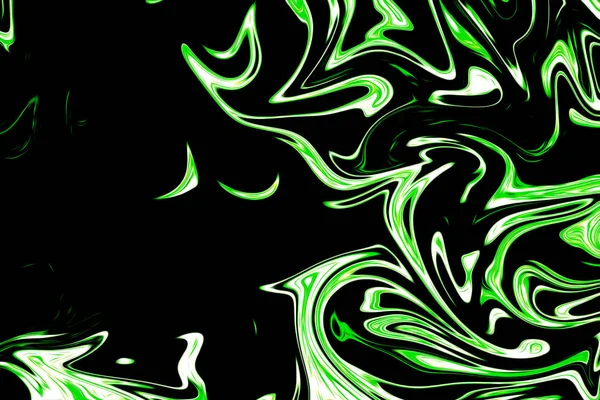 Modelo Abstracto Licuado Con Forma Arte Color Verde Negro Gráficos — Foto de Stock