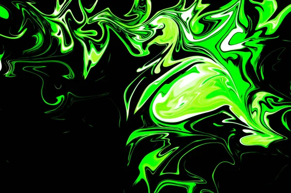 Liquify Abstract Pattern Ufo Green Black Graphics Color Art Form — Stock Photo, Image