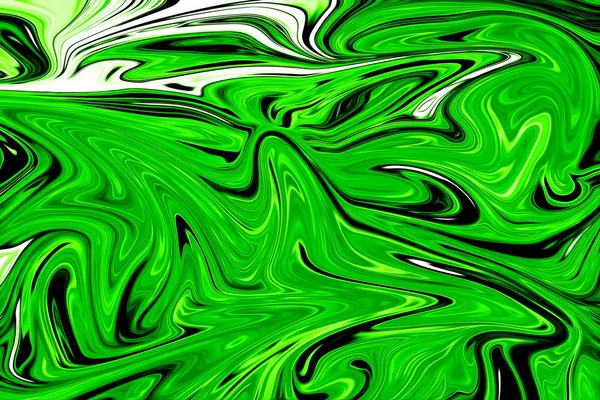 Liquidez Modèle Abstrait Avec Forme Art Couleur Graphique Verte Noire — Photo