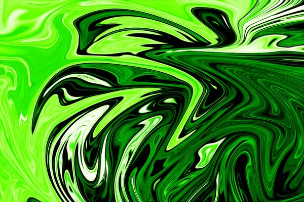 Modelo Abstracto Licuado Con Forma Arte Color Verde Negro Gráficos —  Fotos de Stock