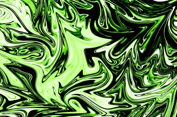 Liquidez Modèle Abstrait Avec Forme Art Couleur Graphique Verte Noire — Photo