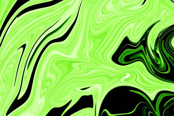 Modelo Abstracto Licuado Con Forma Arte Color Verde Negro Gráficos — Foto de Stock