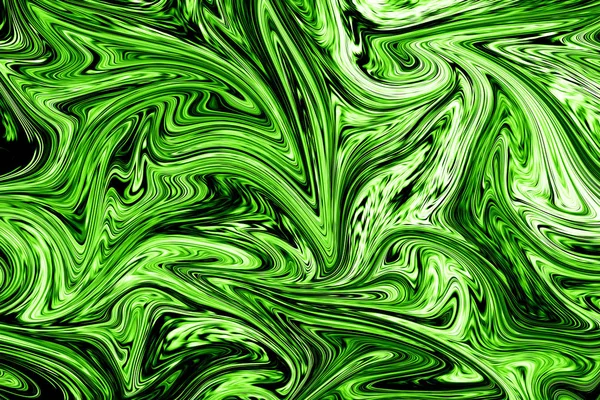 Modelo Abstracto Licuado Con Forma Arte Color Verde Negro Gráficos —  Fotos de Stock