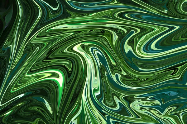 Liquid Abstract Pattern Darkgreen Forestgreen Palegreen Graphics Color Art Form — Stock Photo, Image