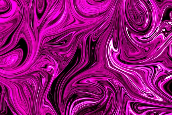 液体抽象图案与塑料粉红色和黑色图形颜色艺术形式。带液体流动的数字背景 — 图库照片