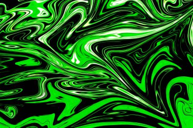 Soyut model Ufo yeşil ve siyah grafik renk sanat formu ile. Sıvı zehirli soyut Ufo yeşil akışı ile dijital arka plan.