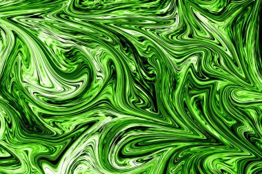 Soyut model Ufo yeşil ve siyah grafik renk sanat formu ile. Sıvı zehirli soyut Ufo yeşil akışı ile dijital arka plan.