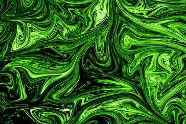 Soyut model Ufo yeşil ve siyah grafik renk sanat formu ile. Sıvı zehirli soyut Ufo yeşil akışı ile dijital arka plan.