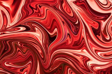 Soyut model kırmızı, Ateş Tuğlası ve koyu kırmızı grafik renk sanat formu ile. Sıvı akışı ile dijital arka plan.