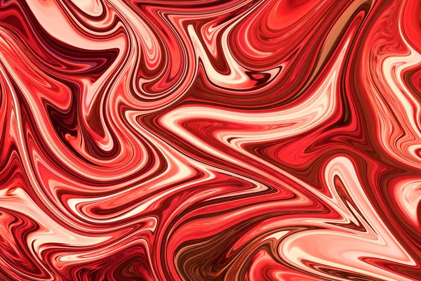Υγρό αφηρημένη φαντασία με κόκκινο, πυρότουβλο και μορφή τέχνης χρώμα σκούρο κόκκινο γραφικά. Ψηφιακή φόντο με τη ροή του υγρού. — Φωτογραφία Αρχείου