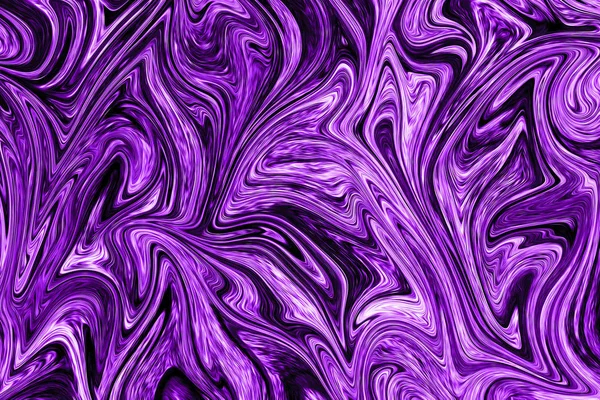 液体抽象图案与质子紫色图形色彩艺术形式 具有质子紫色抽象液体流动的数字背景 — 图库照片