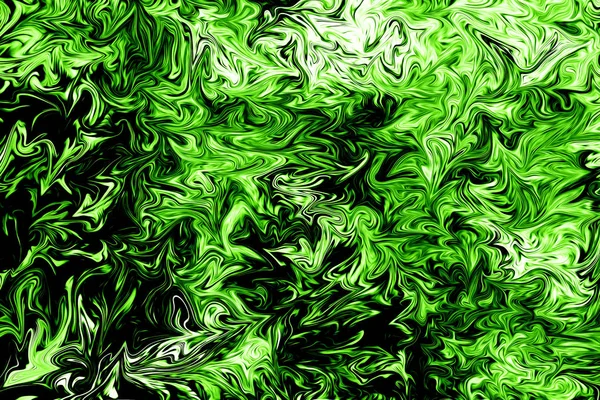 Liquid Abstract Pattern Ufo Green Black Graphics Color Art Form — Stock Photo, Image