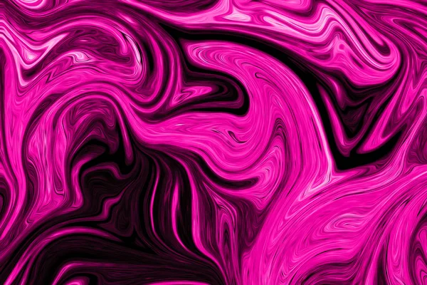 Műanyag, rózsaszín és fekete grafika színes művészeti forma absztrakt mintával folyékony. Digitális háttér-val folyadék áramlása — Stock Fotó