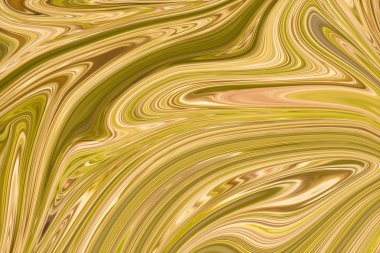 Modern sanat desen. Yeşil ile soyut desen Sıvılaştır ve sarı grafik sanat formu renk. Liquifying akışı ile dijital arka plan