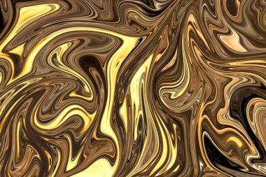 Modern sanat desen. Soyut model altın sarı ve siyah grafik renk sanat formu ile. Liquifying akışı ile dijital arka plan