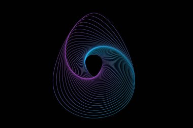 Paskalya yumurtası geometrik geçiş şekli. Neon parlayan işaret. Vektör çizim