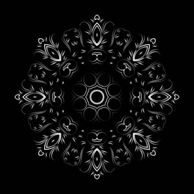 İzole siyah ve beyaz çiçek vektör seamless modeli. Kaligrafi vintage çiçekler, kıvrımlar, çizgiler, eğriler ve süsleme. Dekoratif arka plan güzelleşmek.