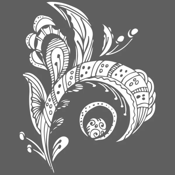 Абстрактный Векторный Силуэт Ручной Работы Тропического Цветка Цветочная Иллюстрация Стиле — стоковый вектор