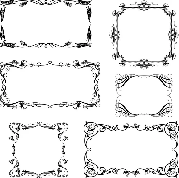 Art nouveau tarzında dekoratif çerçeve kümesi