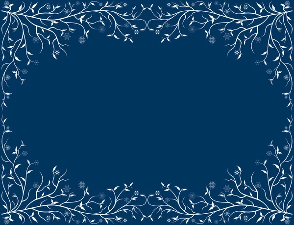 Cadre Vectoriel Avec Branches Congelées Flocons Neige — Image vectorielle