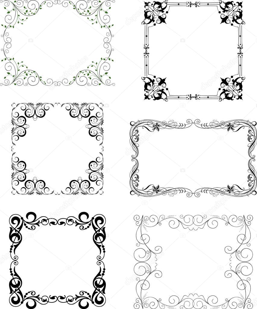 Set of the different decorative frames