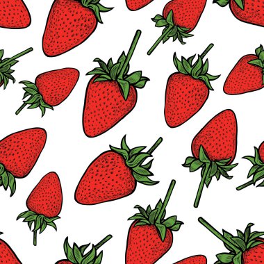 Olgun çilek vektör desen