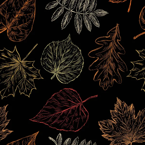 Modèle Sans Couture Des Feuilles Automne — Image vectorielle