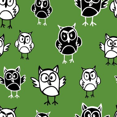 Sorunsuz arka planını çizilmiş baykuşlar