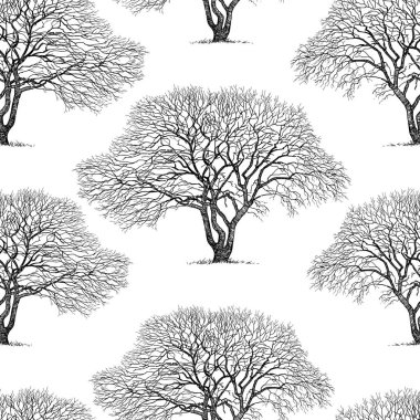 Sorunsuz arka planını ağaçlarının silhouettes