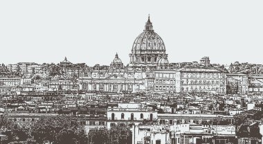 Roma, İtalya'nın başkenti vektör çizim