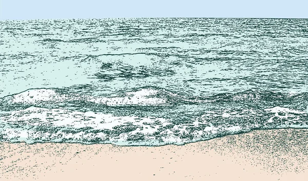 Векторное Изображение Прибрежных Волн — стоковый вектор