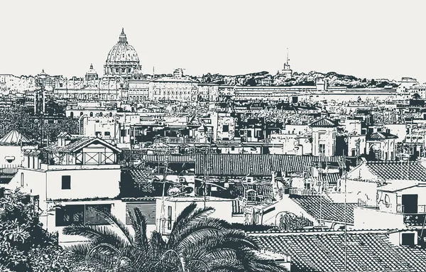 Vektorbild Der Stadt Rom Der Hauptstadt Italiens — Stockvektor