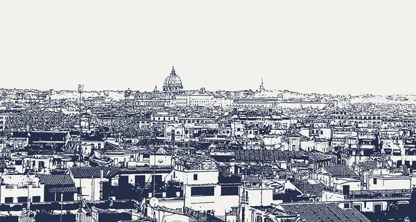 Image Vectorielle Une Vue Capitale Italie Ville Rome — Image vectorielle