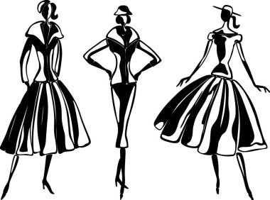 Retro tarzı şık zarif kadın