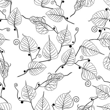 Dal yaprak ve meyveleri ile sorunsuz arka plan