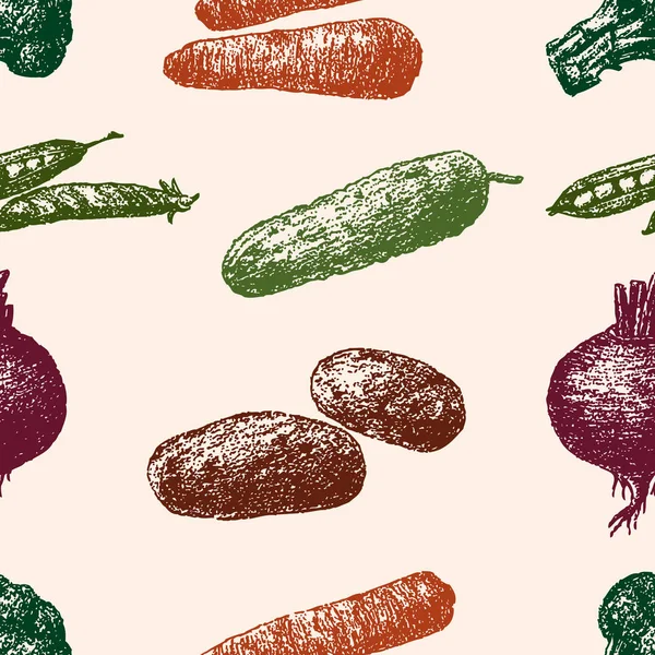 Fond Sans Couture Légumes Mûrs — Image vectorielle