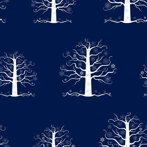 Безшовний Візерунок Декоративних Заморожених Дерев — стоковий вектор