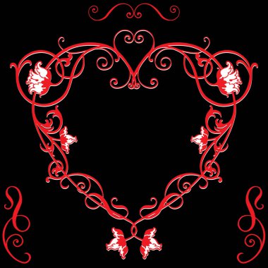 Vektör görüntü bir vintage tarzı dekoratif çiçek kalp