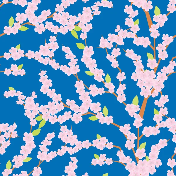 Fond Sans Couture Branches Florissantes Cerisier — Image vectorielle