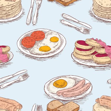 Kahvaltı için çeşitli gıda sorunsuz arka plan