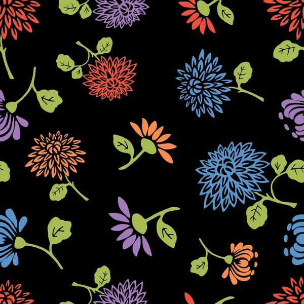 花园花的无缝的样式 — 图库矢量图片
