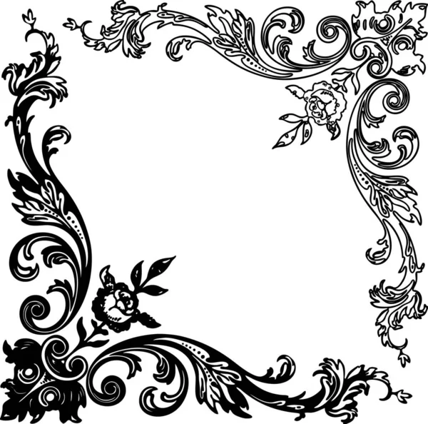 Vector Image Vintage Floral Corners — Stock Vector