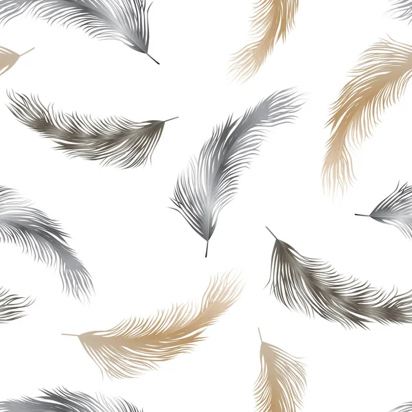 Seamless Background Birds Feathers — Stock Vector