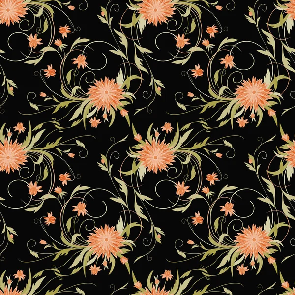 Patrón Sin Costuras Racimos Flores Decorativas — Archivo Imágenes Vectoriales