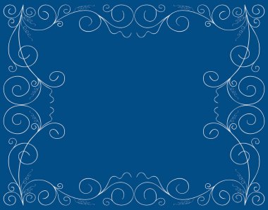 Dallarda ve girdaplardan dekoratif çerçeveli vektör kartı